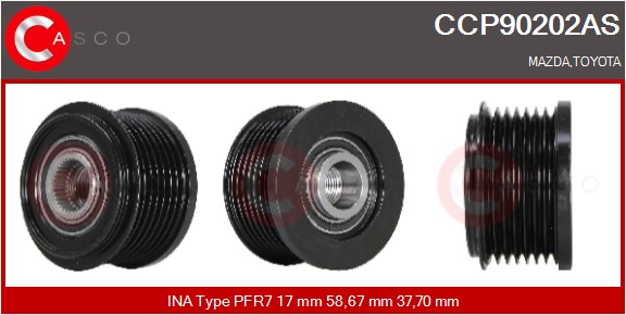 CASCO Remskive, generator ccp90202as for IKA MAZDA TOYOTA