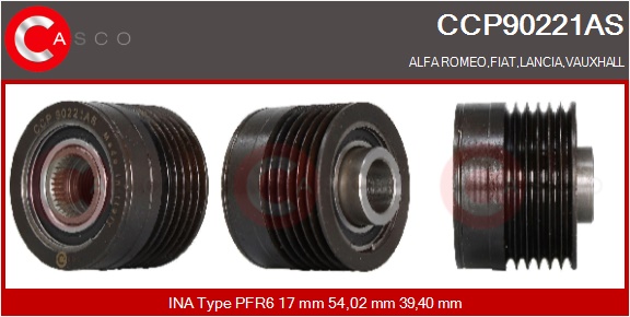 CASCO Remskive, generator ccp90221as for IKA OPEL FIAT GENERAL MOTORS