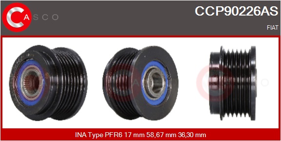CASCO Remskive, generator ccp90226as for IKA FIAT