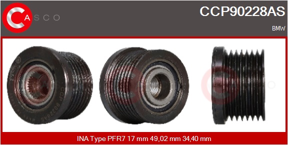 CASCO Remskive, generator ccp90228as for IKA BMW