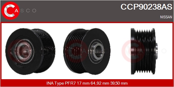 CASCO Remskive, generator ccp90238as for IKA MITSUBISHI RENAULT