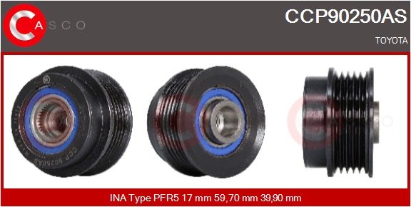 CASCO Remskive, generator ccp90250as for IKA TOYOTA
