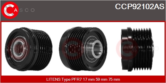 CASCO Remskive, generator ccp92102as for IKA FORD