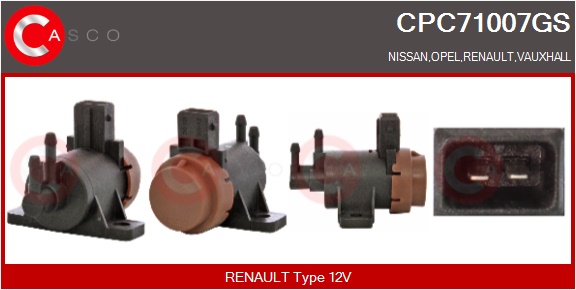 CASCO Trykomformer, udstødningsstyring cpc71007gs for OPEL GENERAL MOTORS NISSAN RENAULT