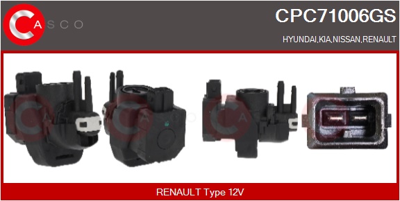 CASCO Trykomformer, udstødningsstyring cpc71006gs for NISSAN KIA RENAULT
