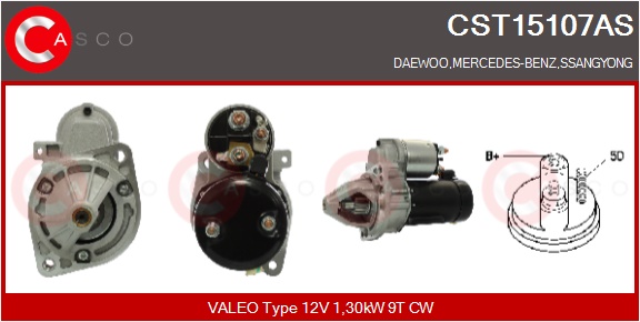 CASCO Starter cst15107as for MERCEDES-BENZ VAG