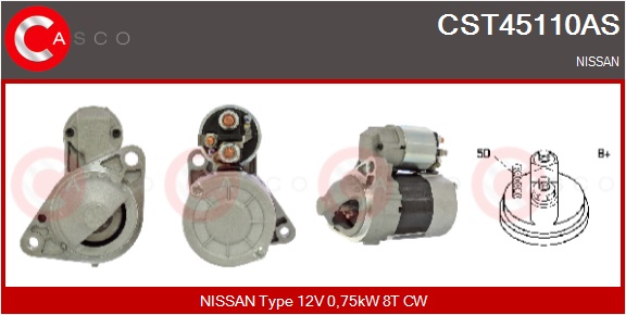 CASCO Starter cst45110as for MITSUBISHI NISSAN RENAULT