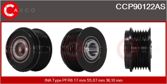 CASCO Remskive, generator ccp90122as for IKA VOLVO