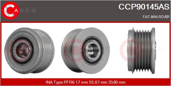 CASCO Remskive, generator ccp90145as for IKA VOLVO FIAT