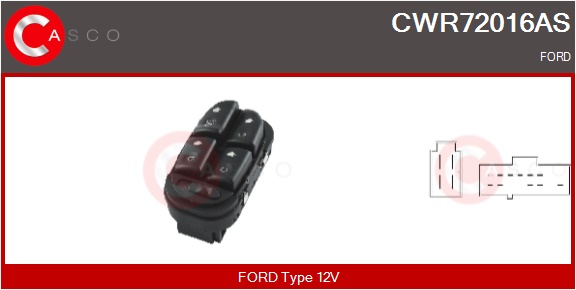CASCO Kontakt, rudehejs cwr72016as i førerside for FORD