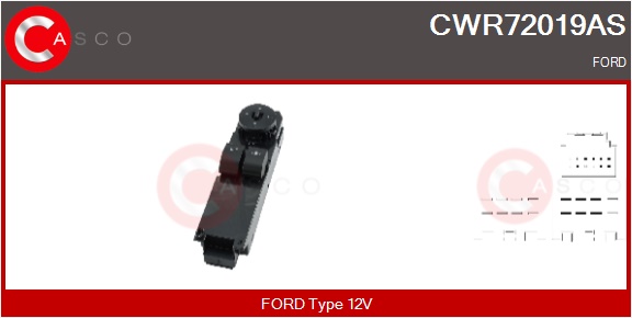 CASCO Kontakt, rudehejs cwr72019as i førerside for FORD