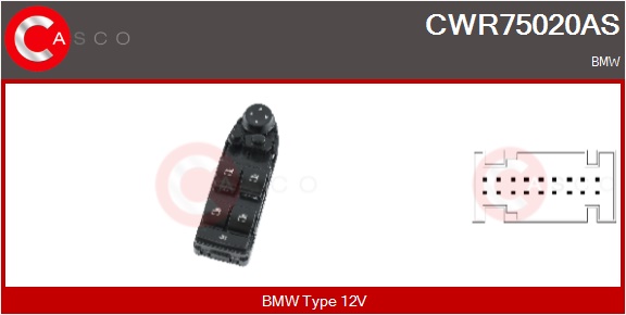 CASCO Kontakt, rudehejs cwr75020as i førerside for BMW