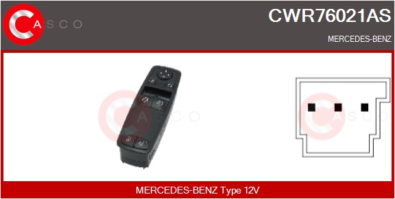CASCO Kontakt, rudehejs cwr76021as i førerside for MERCEDES-BENZ