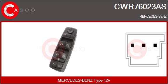 CASCO Kontakt, rudehejs cwr76023as i førerside for MERCEDES-BENZ