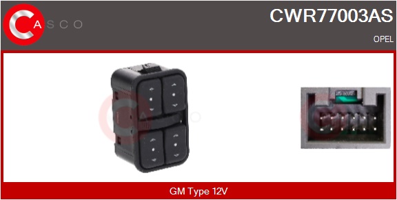 CASCO Kontakt, rudehejs cwr77003as i førerside for OPEL GENERAL MOTORS