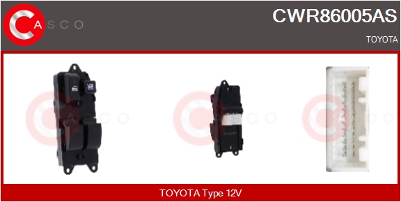 CASCO Kontakt, rudehejs cwr86005as i førerside for TOYOTA