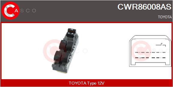 CASCO Kontakt, rudehejs cwr86008as i førerside for TOYOTA
