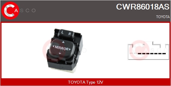 CASCO Kontakt, rudehejs cwr86018as i førerside for TOYOTA
