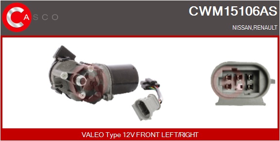 CASCO Viskermotor cwm15106as foran for RENAULT