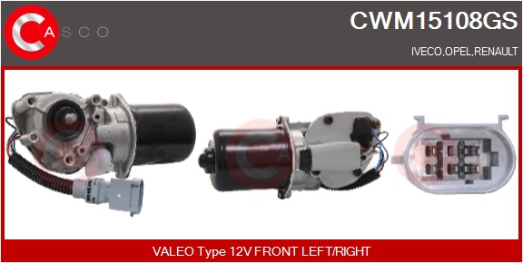 CASCO Viskermotor cwm15108gs foran for NISSAN RENAULT