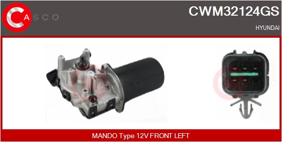 CASCO Viskermotor cwm32124gs foran for HYUNDAI