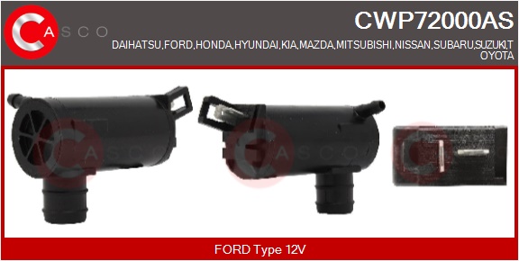 CASCO Vandpumpe, rudevisker/vasker CWP72000AS for FORD SUBARU DAIHATSU HONDA MAZDA MITSUBISHI NISSAN SUZUKI TOYOTA HYUNDAI