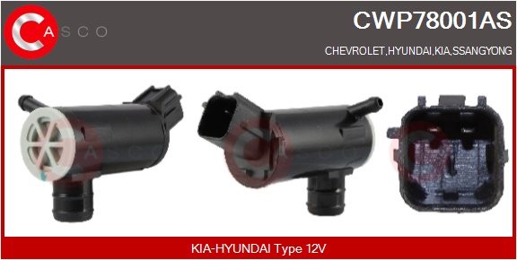 CASCO Vandpumpe, rudevisker/vasker CWP78001AS for OPEL GENERAL MOTORS SSANGYONG HYUNDAI KIA