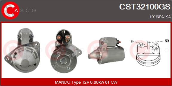 CASCO Starter cst32100gs for HYUNDAI KIA