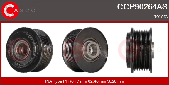 CASCO Remskive, generator ccp90264as for IKA TOYOTA HYUNDAI