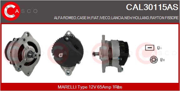 CASCO Generator cal30115as for FIAT IVECO