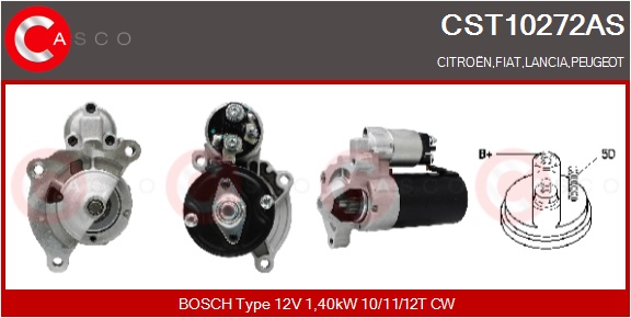 CASCO Starter cst10272as for FIAT CITROËN/PEUGEOT MITSUBISHI