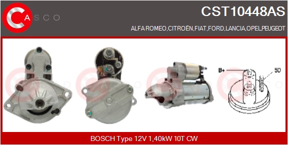CASCO Starter CST10448AS for OPEL FORD FIAT VAUXHALL GENERAL MOTORS CITROËN/PEUGEOT