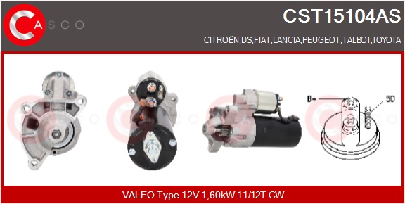 CASCO Starter cst15104as for CITROËN/PEUGEOT FIAT GENERAL MOTORS MITSUBISHI