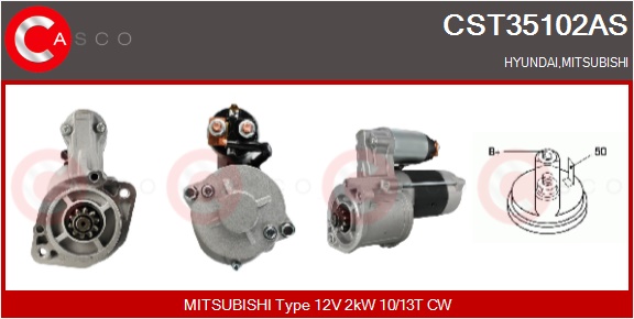 CASCO Starter cst35102as for HYUNDAI MITSUBISHI