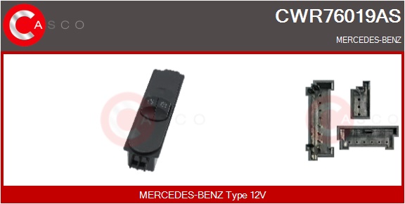 CASCO Kontakt, rudehejs cwr76019as i førerside for CHRYSLER MERCEDES-BENZ