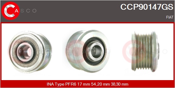 CASCO Remskive, generator ccp90147gs for IKA VOLVO FIAT