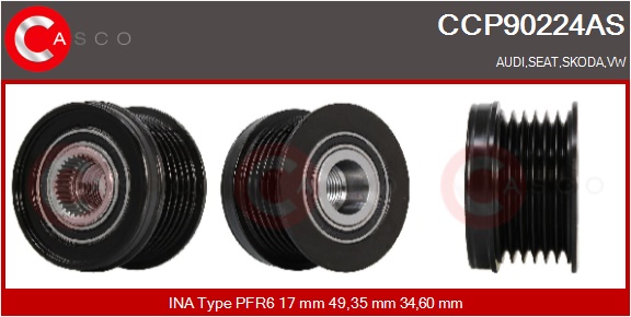 CASCO Remskive, generator ccp90224as for IKA VAG