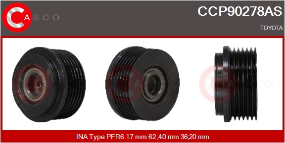 CASCO Remskive, generator ccp90278as for IKA TOYOTA