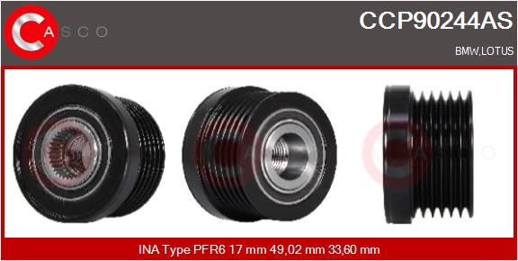 CASCO Remskive, generator ccp90244as for IKA BMW