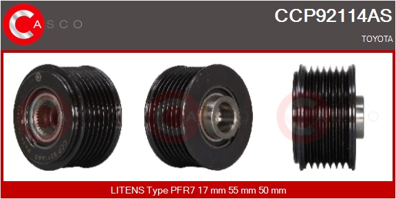 CASCO Remskive, generator ccp92114as for IKA TOYOTA
