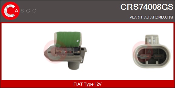CASCO Formodstand, kølerblæser-elmotor crs74008gs for FIAT