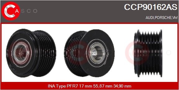 CASCO Remskive, generator ccp90162as for IKA VAG PORSCHE