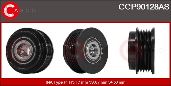 CASCO Remskive, generator ccp90128as for IKA KIA HYUNDAI