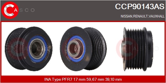 CASCO Remskive, generator ccp90143as for IKA RENAULT NISSAN