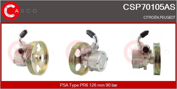CASCO Hydraulikpumpe, styresystem csp70105as for CITROËN/PEUGEOT
