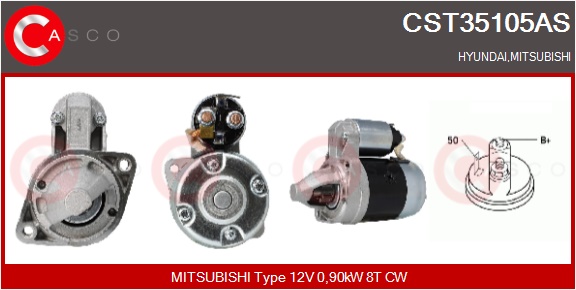 CASCO Starter cst35105as for HYUNDAI GENERAL MOTORS MITSUBISHI