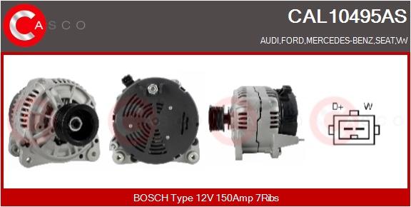 CASCO Generator cal10495as for FORD DAF MERCEDES-BENZ VAG
