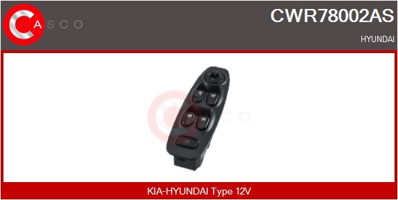 CASCO Kontakt, rudehejs cwr78002as i førerside for HYUNDAI