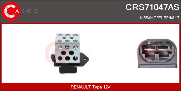 CASCO Formodstand, kølerblæser-elmotor crs71047as for GENERAL MOTORS NISSAN RENAULT