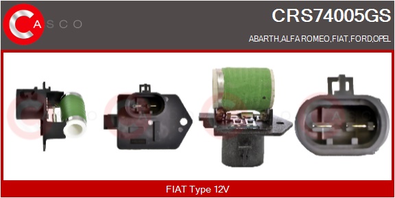 CASCO Formodstand, kølerblæser-elmotor crs74005gs for FORD FIAT CITROËN/PEUGEOT